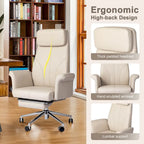 Sedia da ufficio ergonomica con schienale alto, poggiapiedi e braccioli
