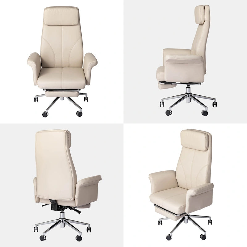 Sedia da ufficio ergonomica con schienale alto, poggiapiedi e braccioli