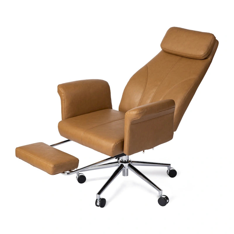 Sedia da ufficio ergonomica con schienale alto, poggiapiedi e braccioli