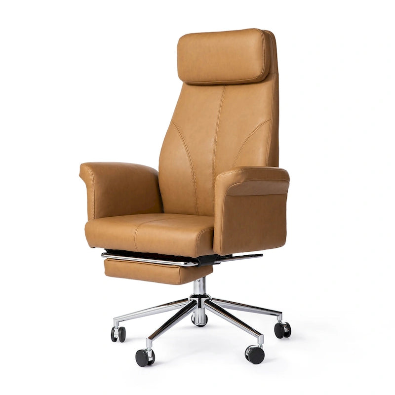 Sedia da ufficio ergonomica con schienale alto, poggiapiedi e braccioli