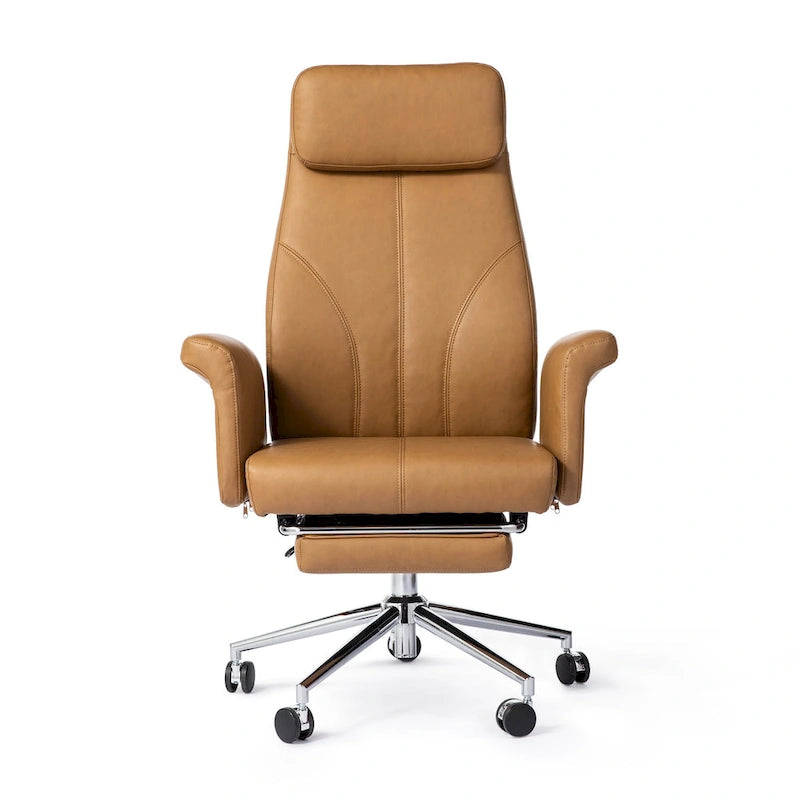 Sedia da ufficio ergonomica con schienale alto, poggiapiedi e braccioli