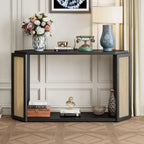Tavolo Console Arrow 53 con Rattan Intrecciato