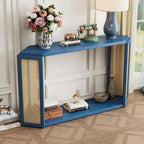 Tavolo Console Arrow 53 con Rattan Intrecciato