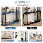 Tavolo Console Arrow 53 con Rattan Intrecciato