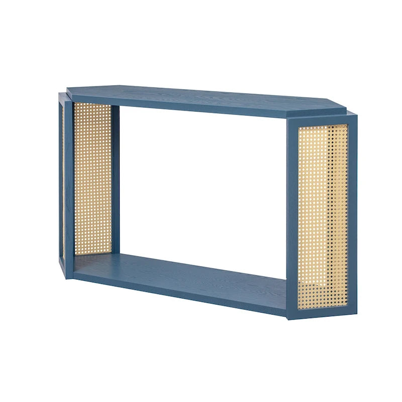 Tavolo Console Arrow 53 con Rattan Intrecciato