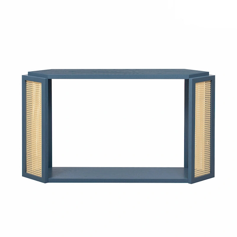 Tavolo Console Arrow 53 con Rattan Intrecciato