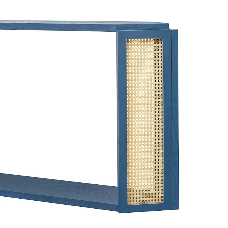 Tavolo Console Arrow 53 con Rattan Intrecciato