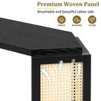 Tavolo Console Arrow 53 con Rattan Intrecciato