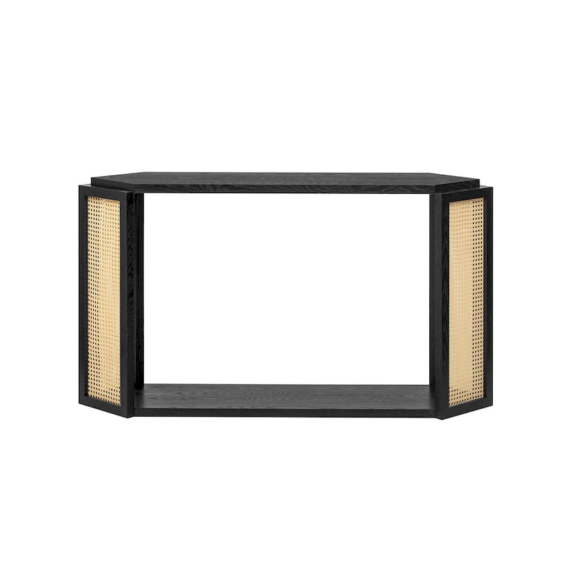 Tavolo Console Arrow 53 con Rattan Intrecciato