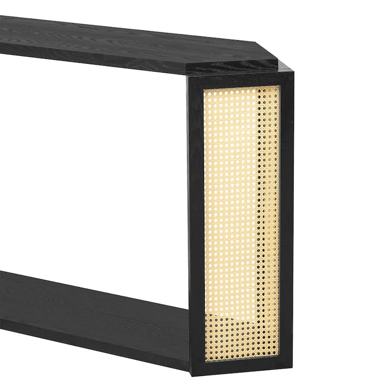 Tavolo Console Arrow 53 con Rattan Intrecciato