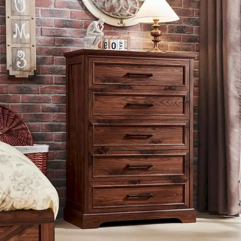 Comò a 5 cassetti stile rustico/country in legno