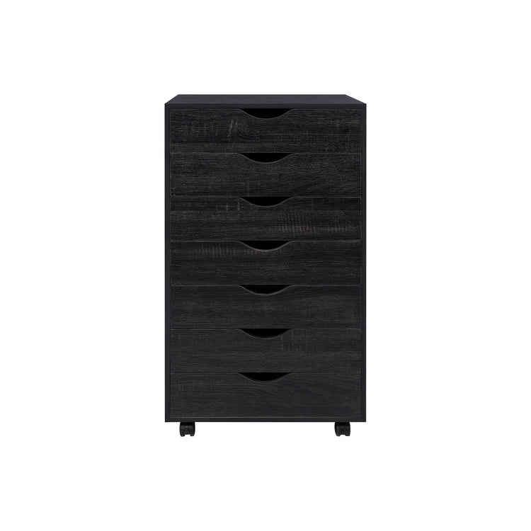 Cassettiera portadocumenti da ufficio a 7 cassetti, mobile con cassetti per schedari con ruote piroettanti, portaoggetti per hobby per casa, ufficio