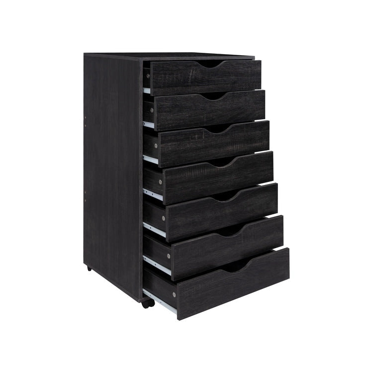 Cassettiera portadocumenti da ufficio a 7 cassetti, mobile con cassetti per schedari con ruote piroettanti, portaoggetti per hobby per casa, ufficio