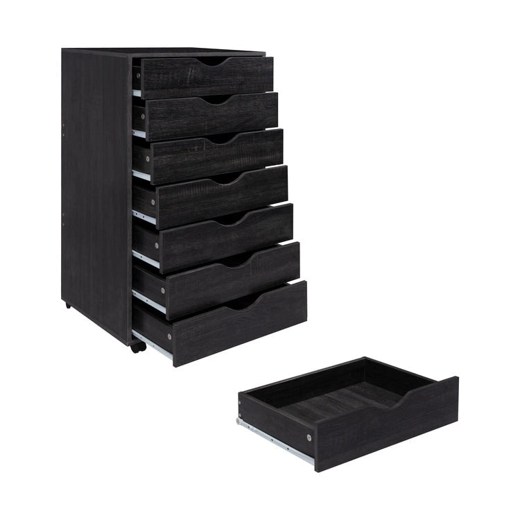 Cassettiera portadocumenti da ufficio a 7 cassetti, mobile con cassetti per schedari con ruote piroettanti, portaoggetti per hobby per casa, ufficio