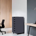 Cassettiera portadocumenti da ufficio a 7 cassetti, mobile con cassetti per schedari con ruote piroettanti, portaoggetti per hobby per casa, ufficio