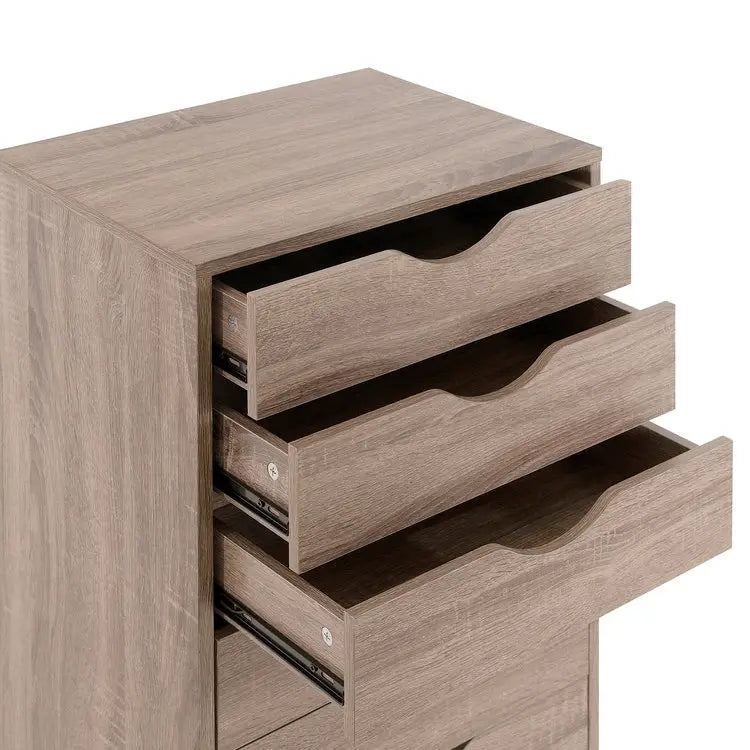 Cassettiera portadocumenti da ufficio a 7 cassetti, mobile con cassetti per schedari con ruote piroettanti, portaoggetti per hobby per casa, ufficio