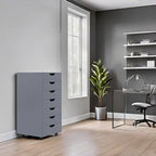Cassettiera portadocumenti da ufficio a 7 cassetti, mobile con cassetti per schedari con ruote piroettanti, portaoggetti per hobby per casa, ufficio