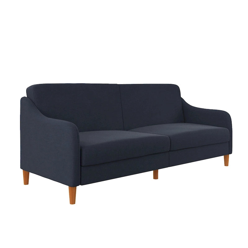 Divano letto futon con molle insacchettate e rivestimento in lino
