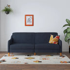 Divano letto futon con molle insacchettate e rivestimento in lino