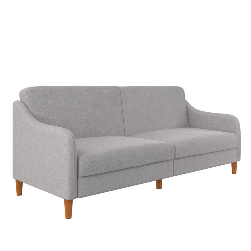 Divano letto futon con molle insacchettate e rivestimento in lino