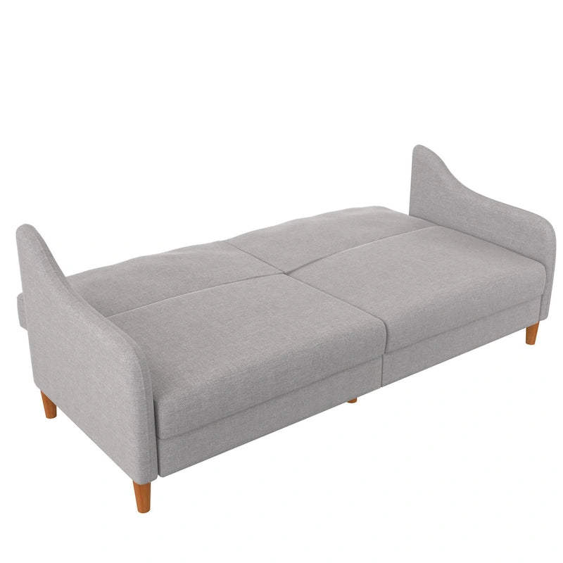 Divano letto futon con molle insacchettate e rivestimento in lino