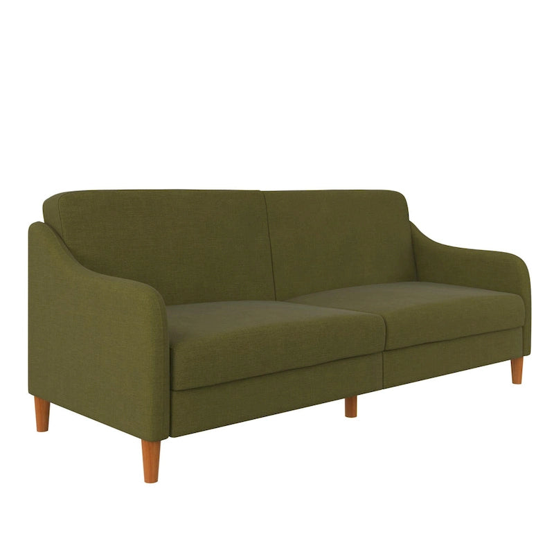 Divano letto futon con molle insacchettate e rivestimento in lino
