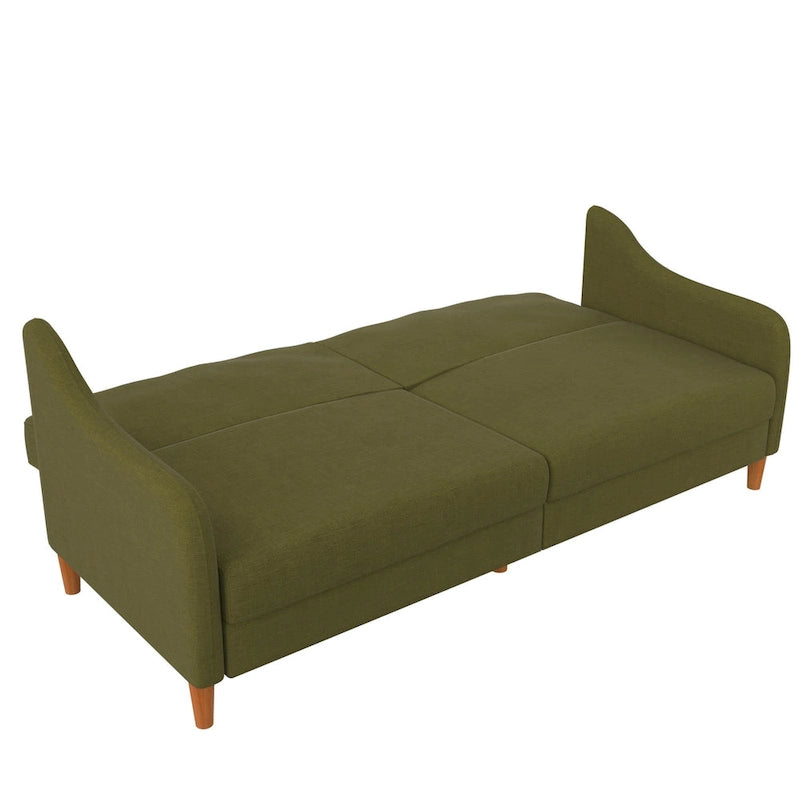 Divano letto futon con molle insacchettate e rivestimento in lino