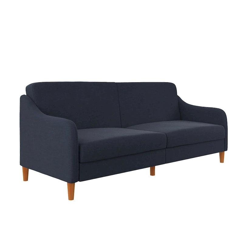 Divano letto futon con molle insacchettate e rivestimento in lino
