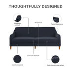 Divano letto futon con molle insacchettate e rivestimento in lino
