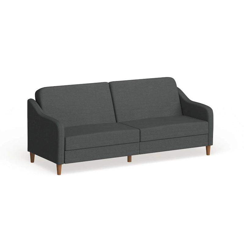 Divano letto futon con molle insacchettate e rivestimento in lino