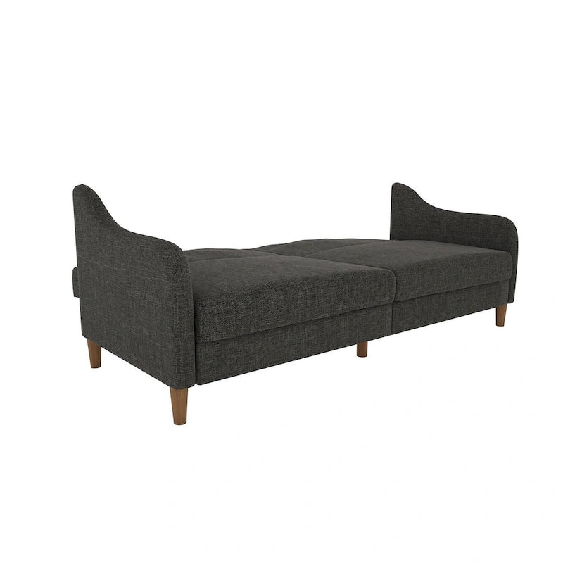 Divano letto futon con molle insacchettate e rivestimento in lino