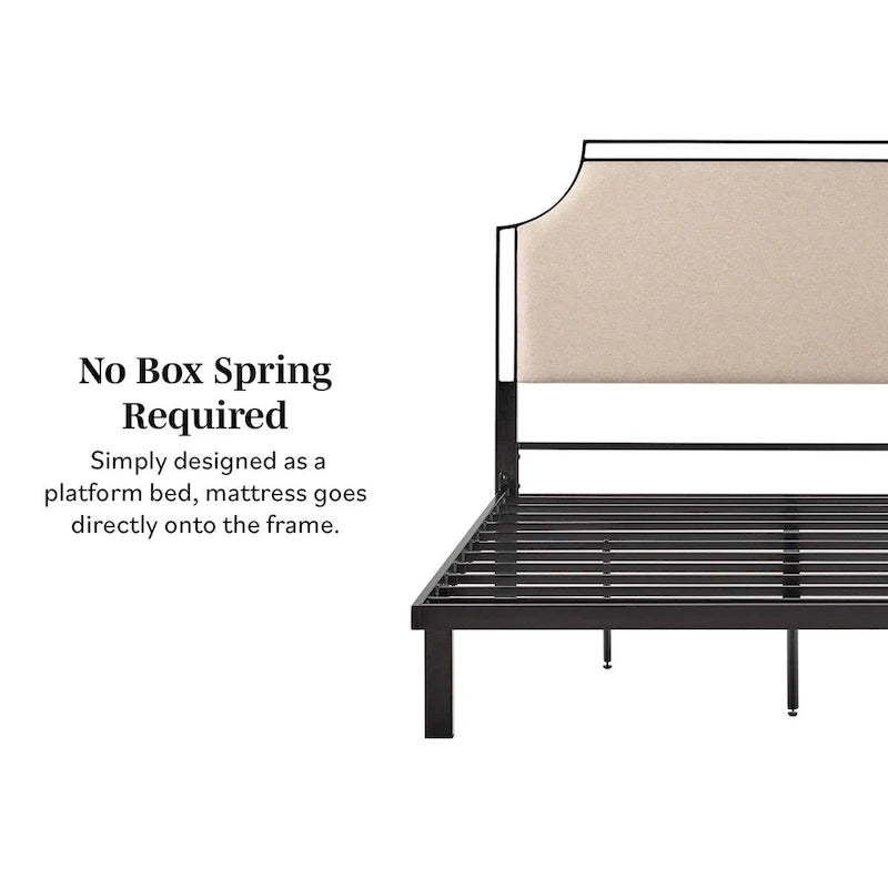 Giroletto matrimoniale in metallo curvato imbottito