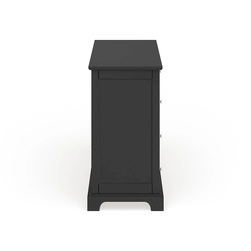 Cassettiera in legno nero a 8 cassetti con specchio opzionale