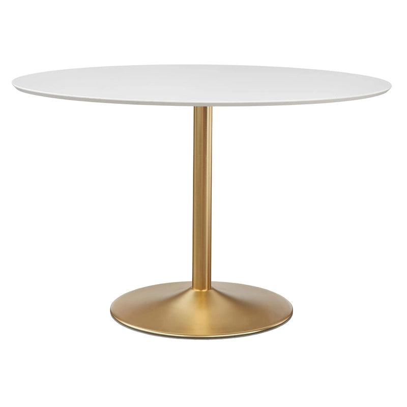 Tavolo da pranzo ovale contemporaneo con base color oro
