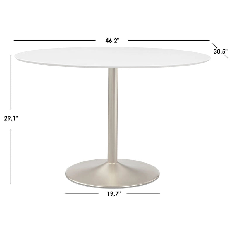 Tavolo da pranzo ovale contemporaneo con base color oro