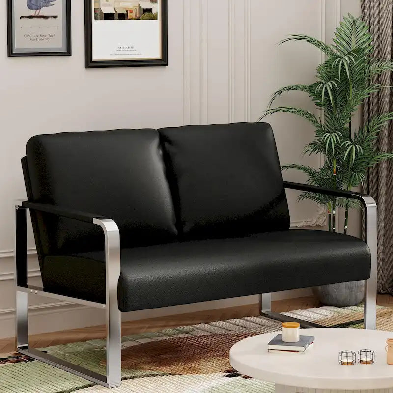 Divanetto LoveSeat piccolo, Mini Divano due posti in pelle per piccoli spazi Ecopelle Divanetto Divano piccolo Divanetti