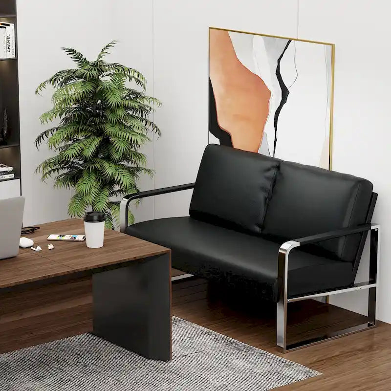 Divanetto LoveSeat piccolo, Mini Divano due posti in pelle per piccoli spazi Ecopelle Divanetto Divano piccolo Divanetti