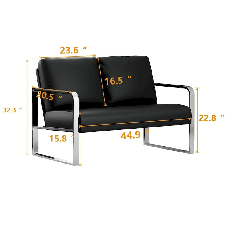 Divanetto LoveSeat piccolo, Mini Divano due posti in pelle per piccoli spazi Ecopelle Divanetto Divano piccolo Divanetti