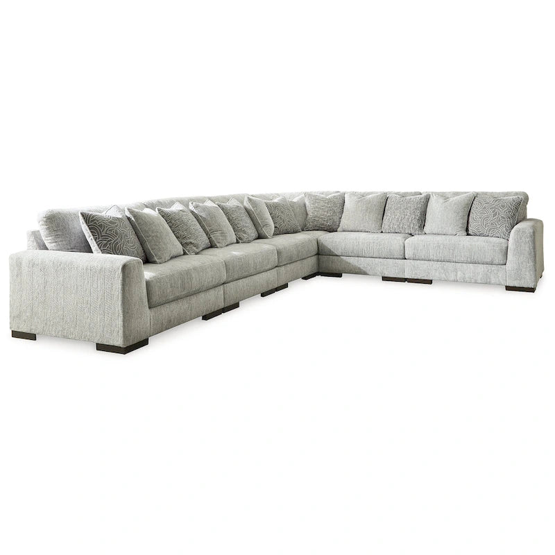 Divano componibile in peltro 6 posti 171L x 132P x 39A