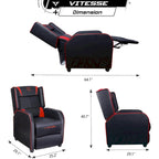 Poltrona Reclinabile da Gaming ad Alto Schienale in Stile Racing con Poggiapiedi
