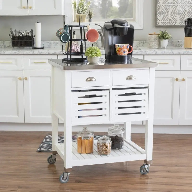 Carrello da cucina con ripiani e cassetti