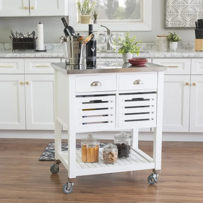 Carrello da cucina con ripiani e cassetti