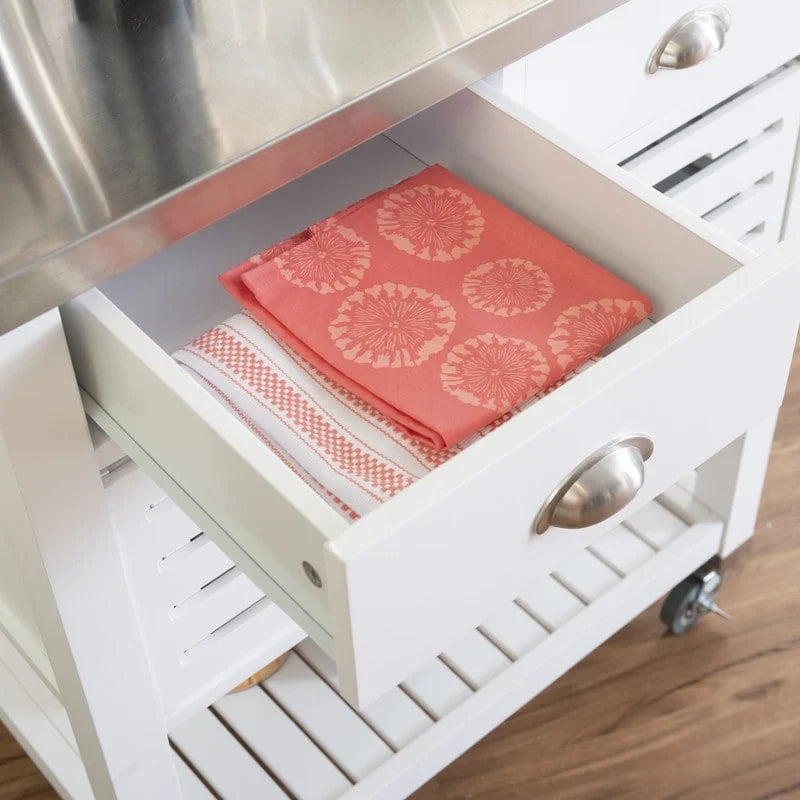 Carrello da cucina con ripiani e cassetti