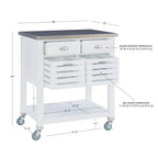 Carrello da cucina con ripiani e cassetti