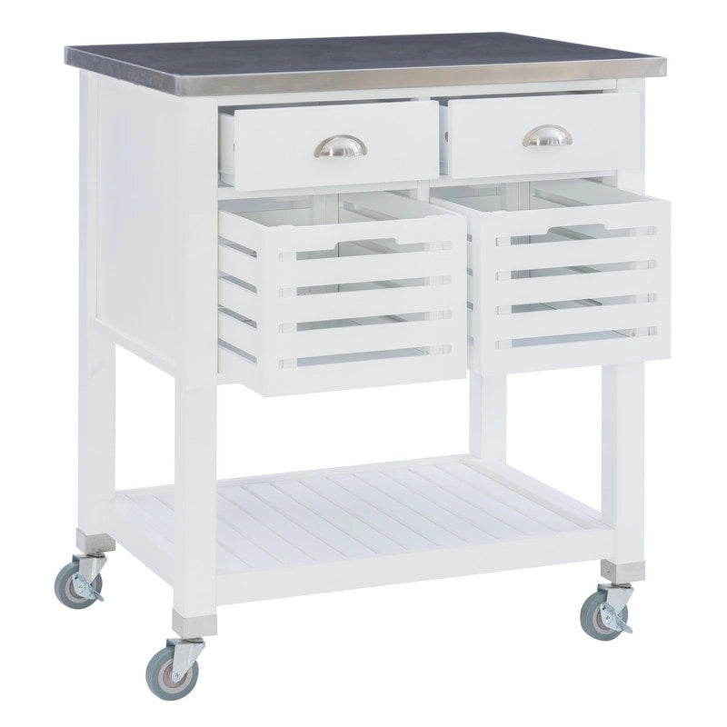 Carrello da cucina con ripiani e cassetti