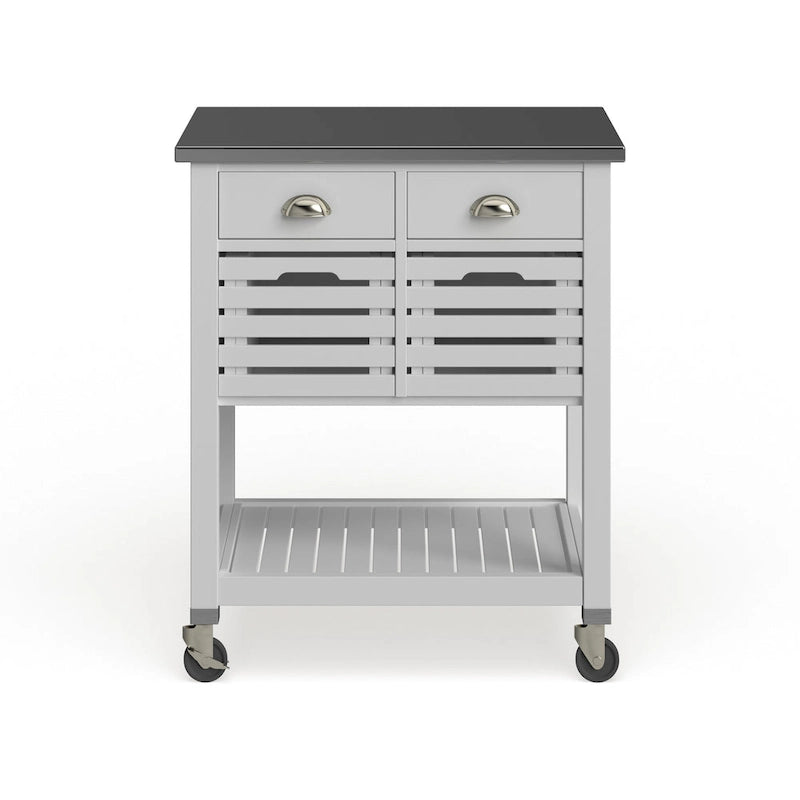 Carrello da cucina con ripiani e cassetti