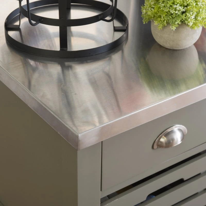 Carrello da cucina con ripiani e cassetti