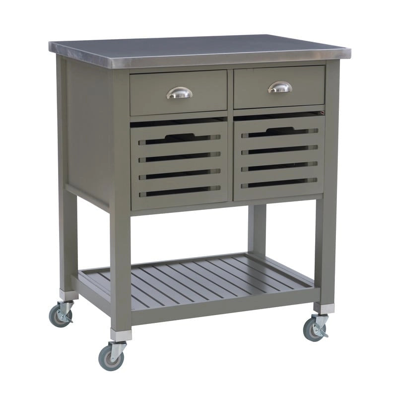 Carrello da cucina con ripiani e cassetti