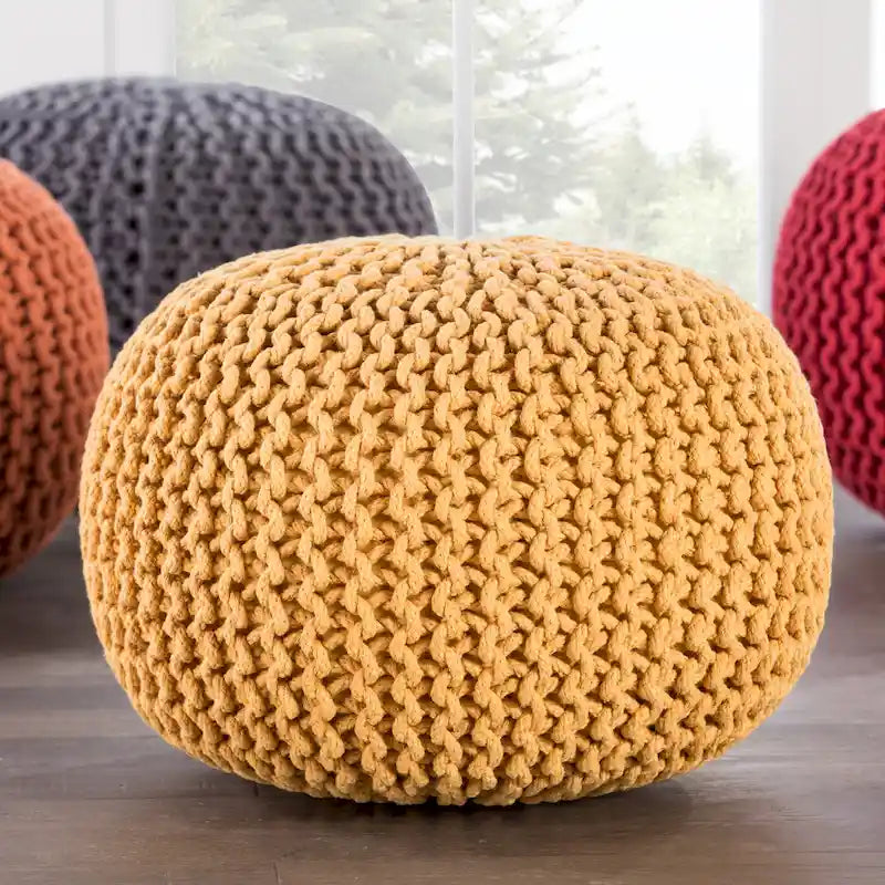 Pouf rotondo trapuntato