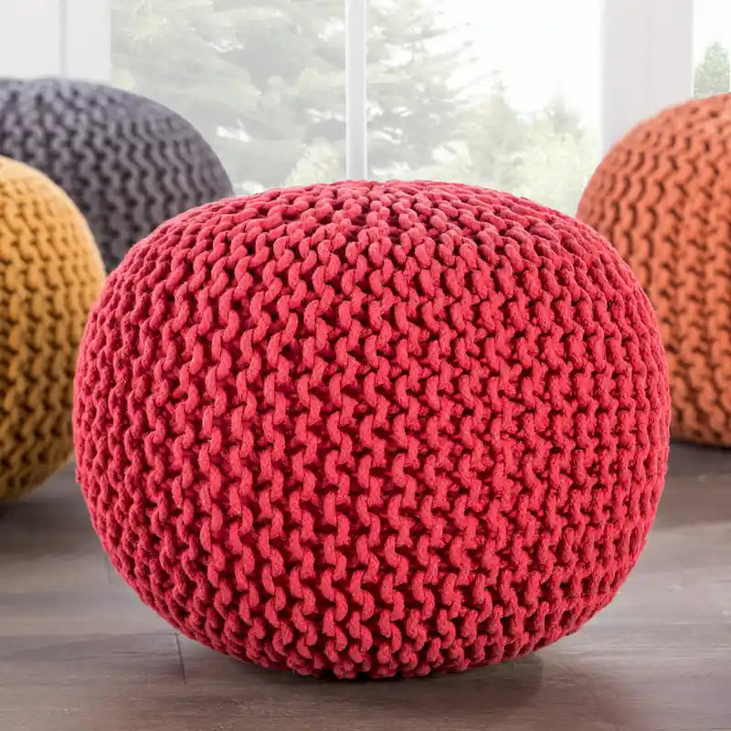 Pouf rotondo trapuntato